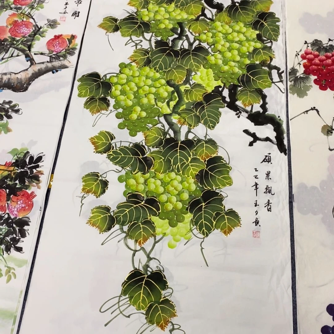 国画68✖️138金线葡萄画画画画画画画画