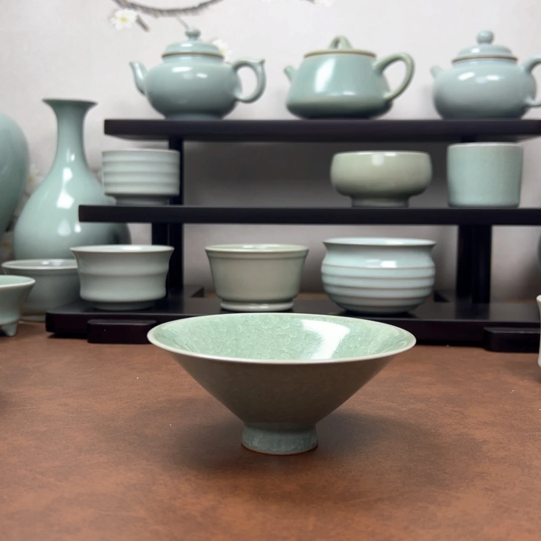 s***h杯子陶冰花鱼鳞斗笠杯