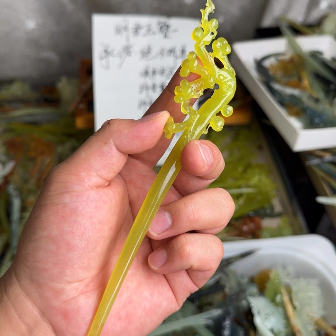 岫玉未镶嵌发饰明君玉簪就是好看