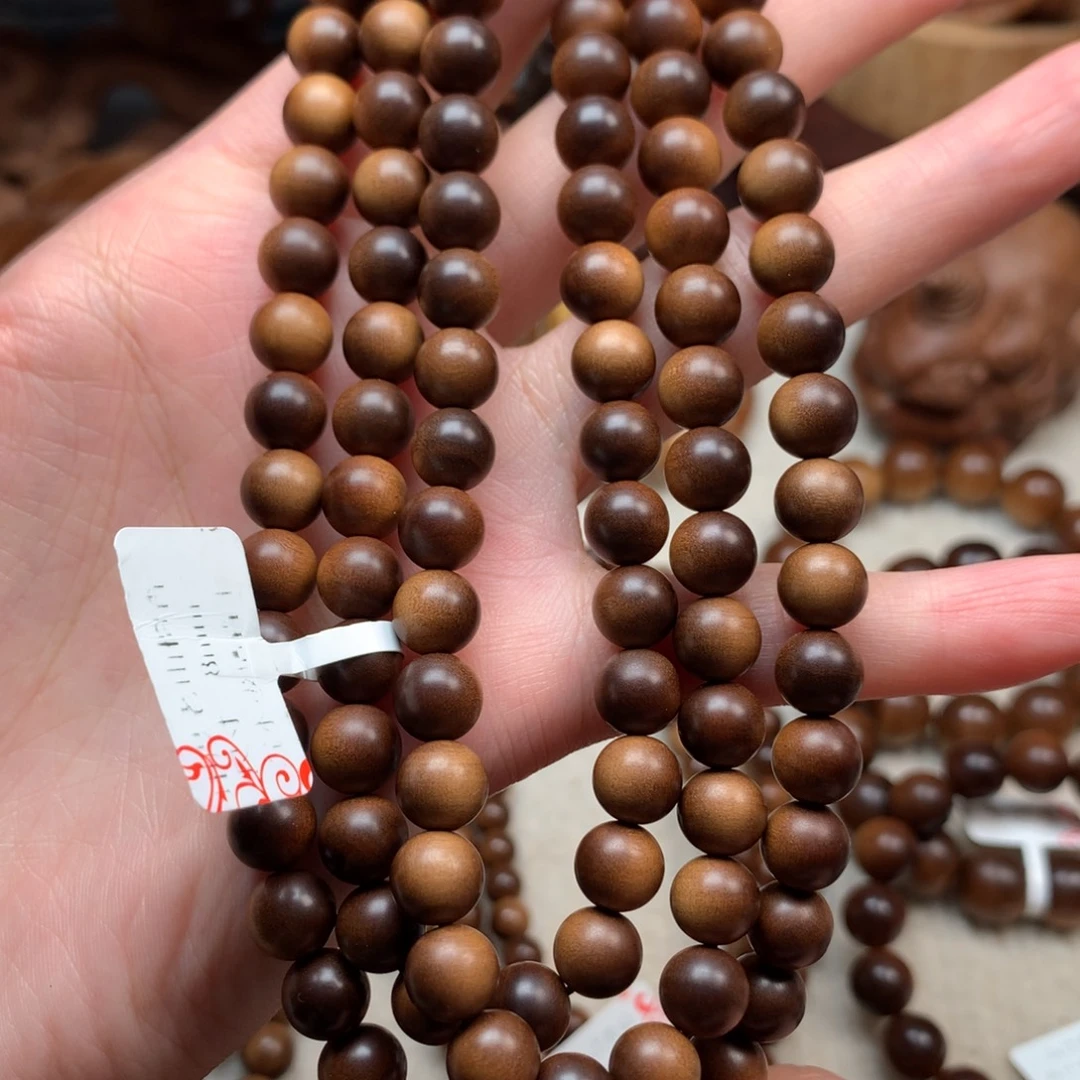 檀香木手串/手链老山檀香0.8焦糖黑肉沉水檀香王