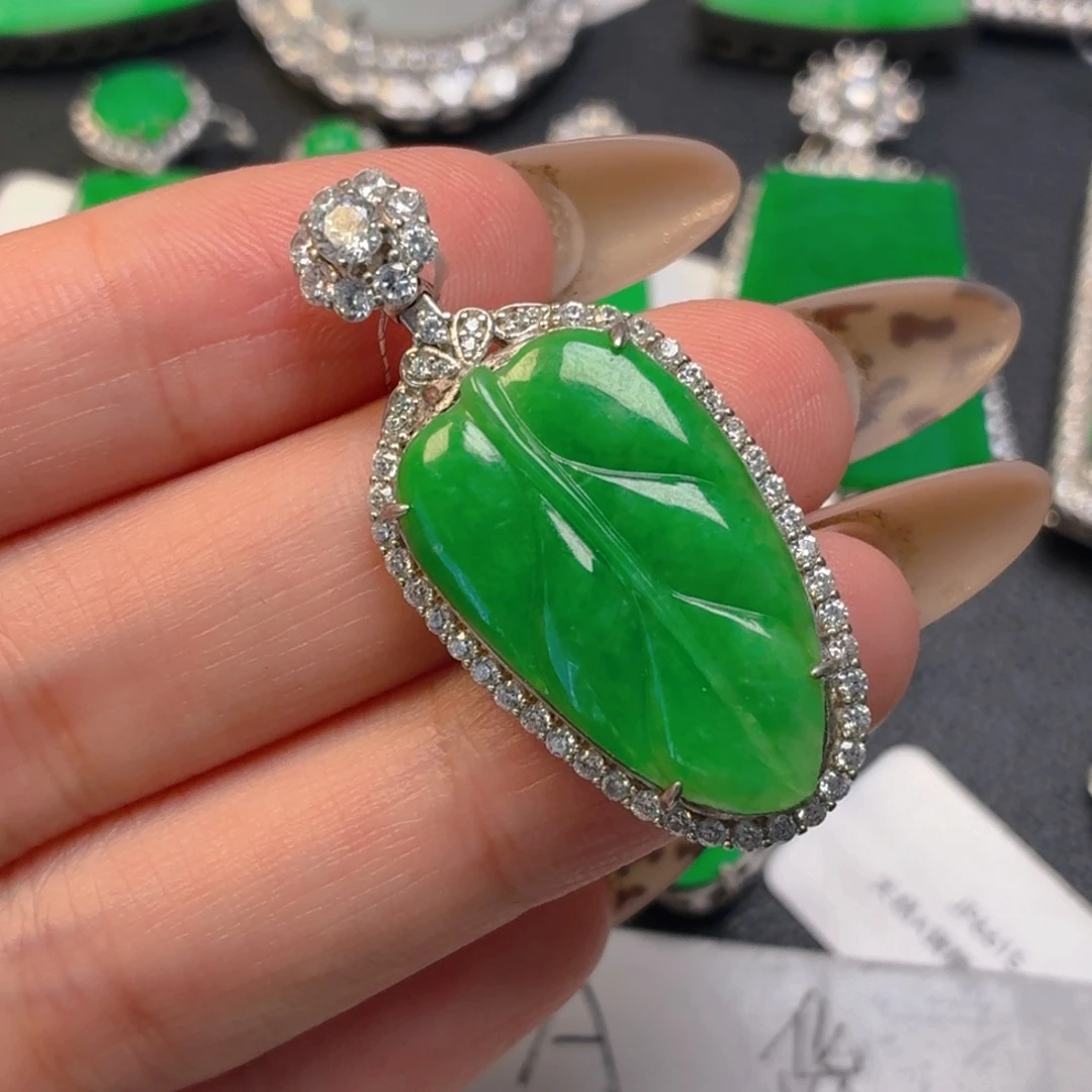 翡翠银S925镶嵌吊坠(不含链)