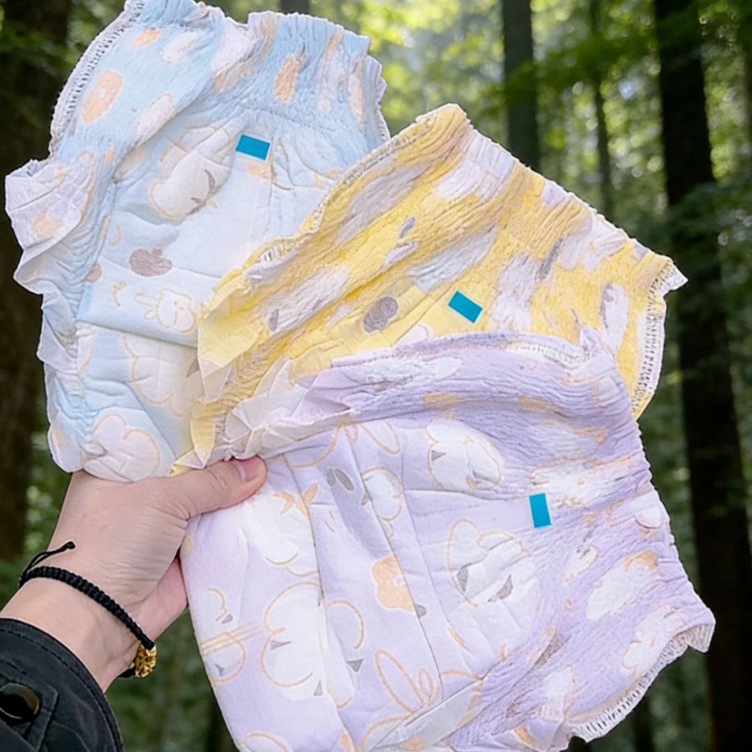 一码一色婴儿超薄透气夜用大吸量无感腰围纸尿裤拉拉裤通码66片