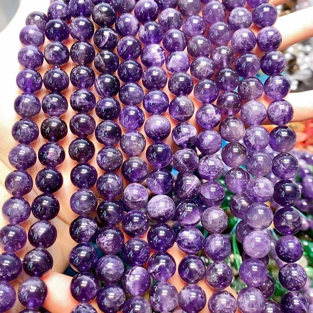 玛瑙/玉髓散珠11mm紫水晶一条