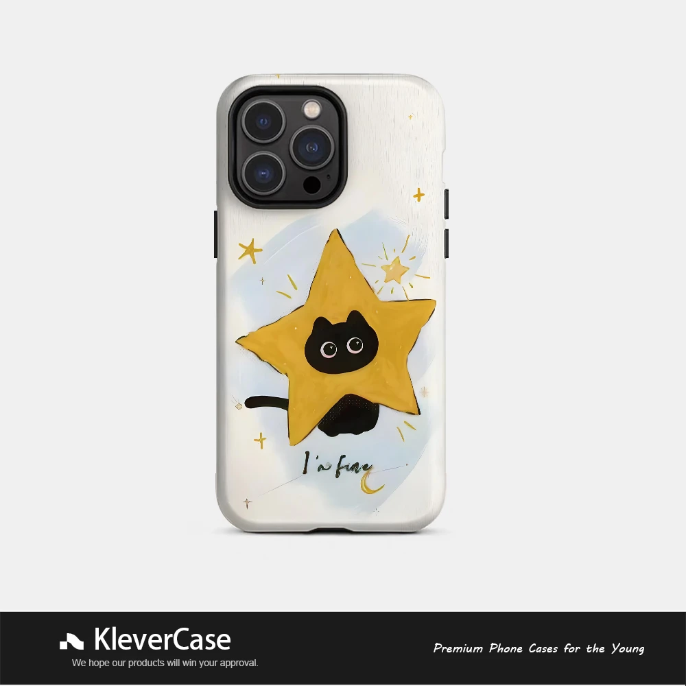 ins风涂鸦星星猫咪二合一菲林壳适用苹果16pro/华为/小米15/vivo