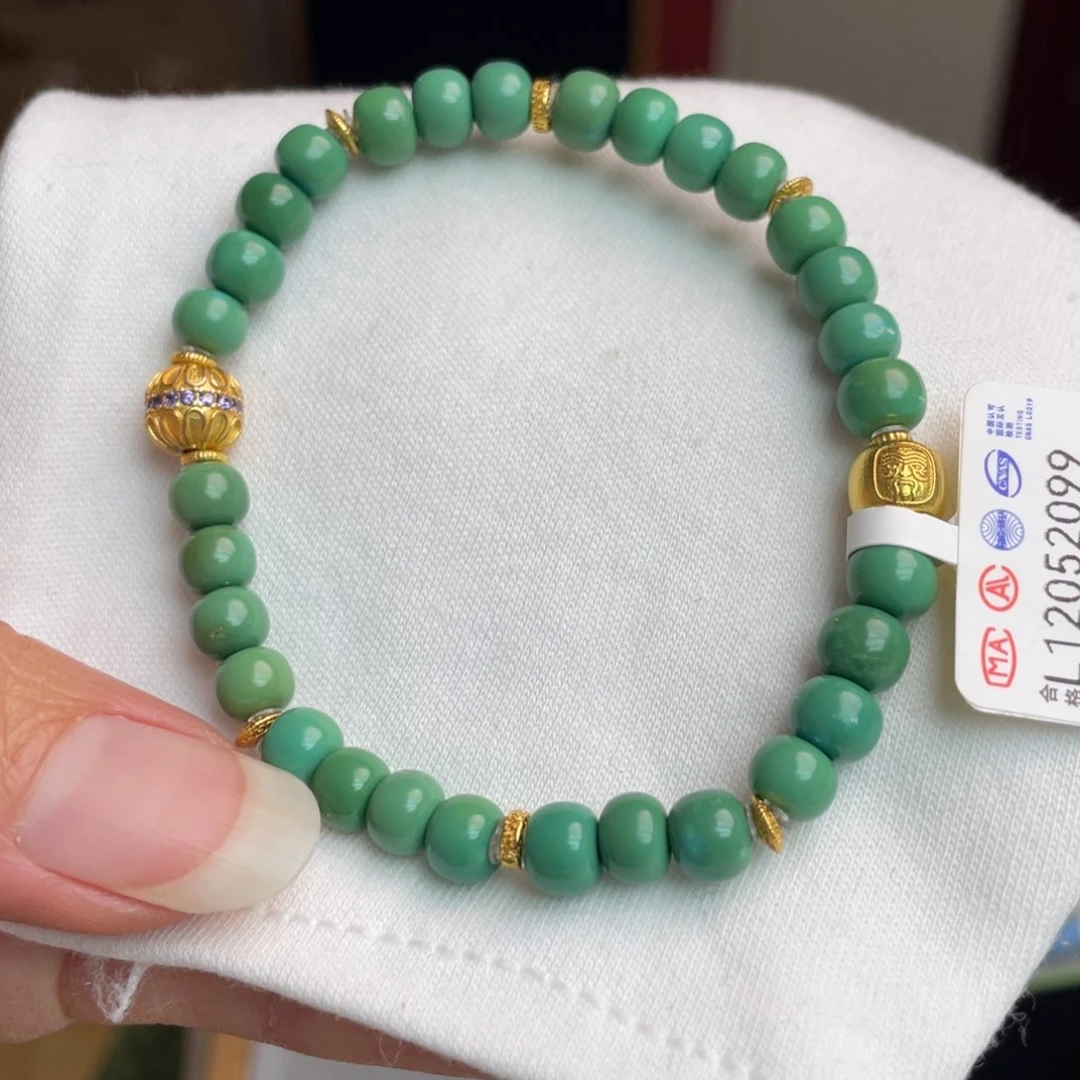 银S925镶嵌绿松石手链