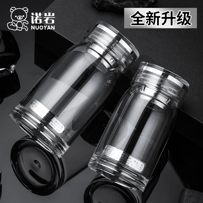 诺岩玻璃杯水晶便携加厚简约时尚透明单层大容量水杯高硼硅纯手工