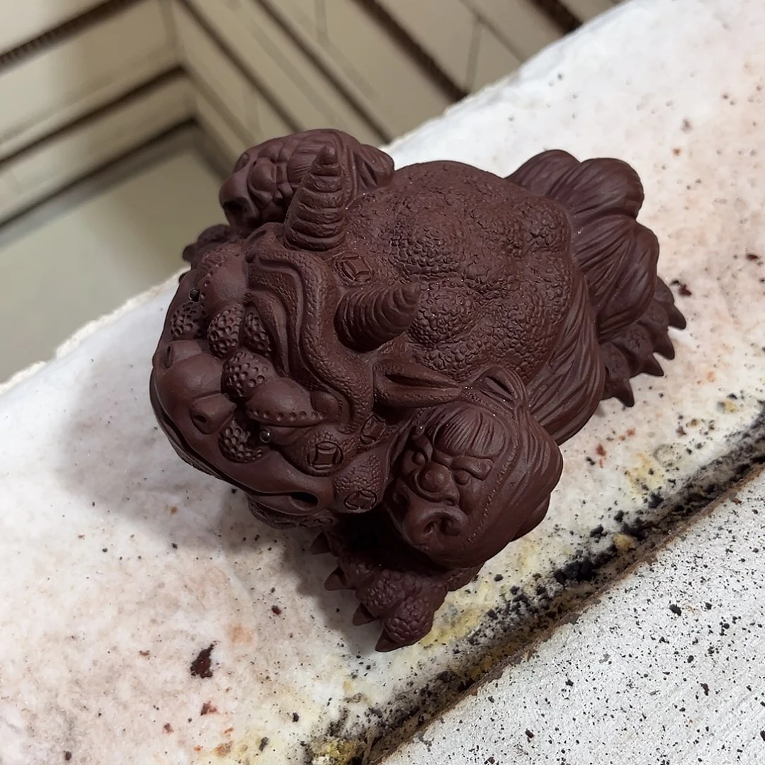 心***敌紫砂茶宠紫砂金蟾