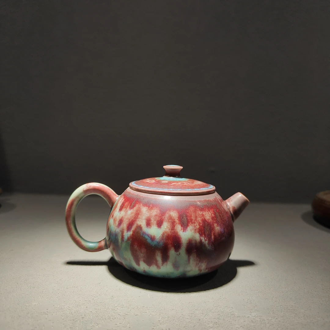 百年郗钧（家）窑变炭烧窑宝钧瓷君德壶孤品原矿