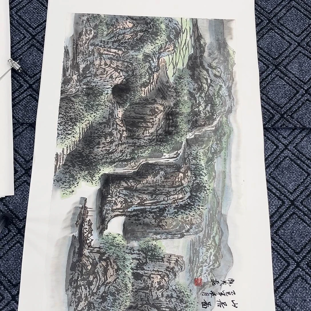 .***.国画甄茂磊老师三尺山水奇