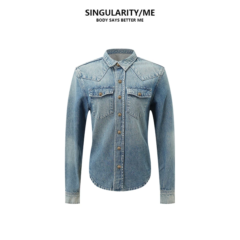 Singularity Me 2A 9016 定制扣牛仔衬衫新款女高级休闲牛仔外套