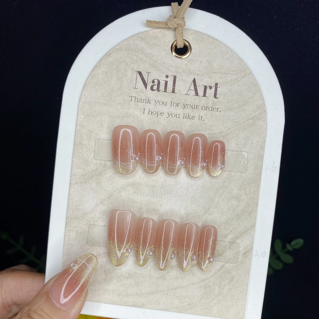 【星光如梦】粉色仙子猫眼气质纯手工穿戴甲