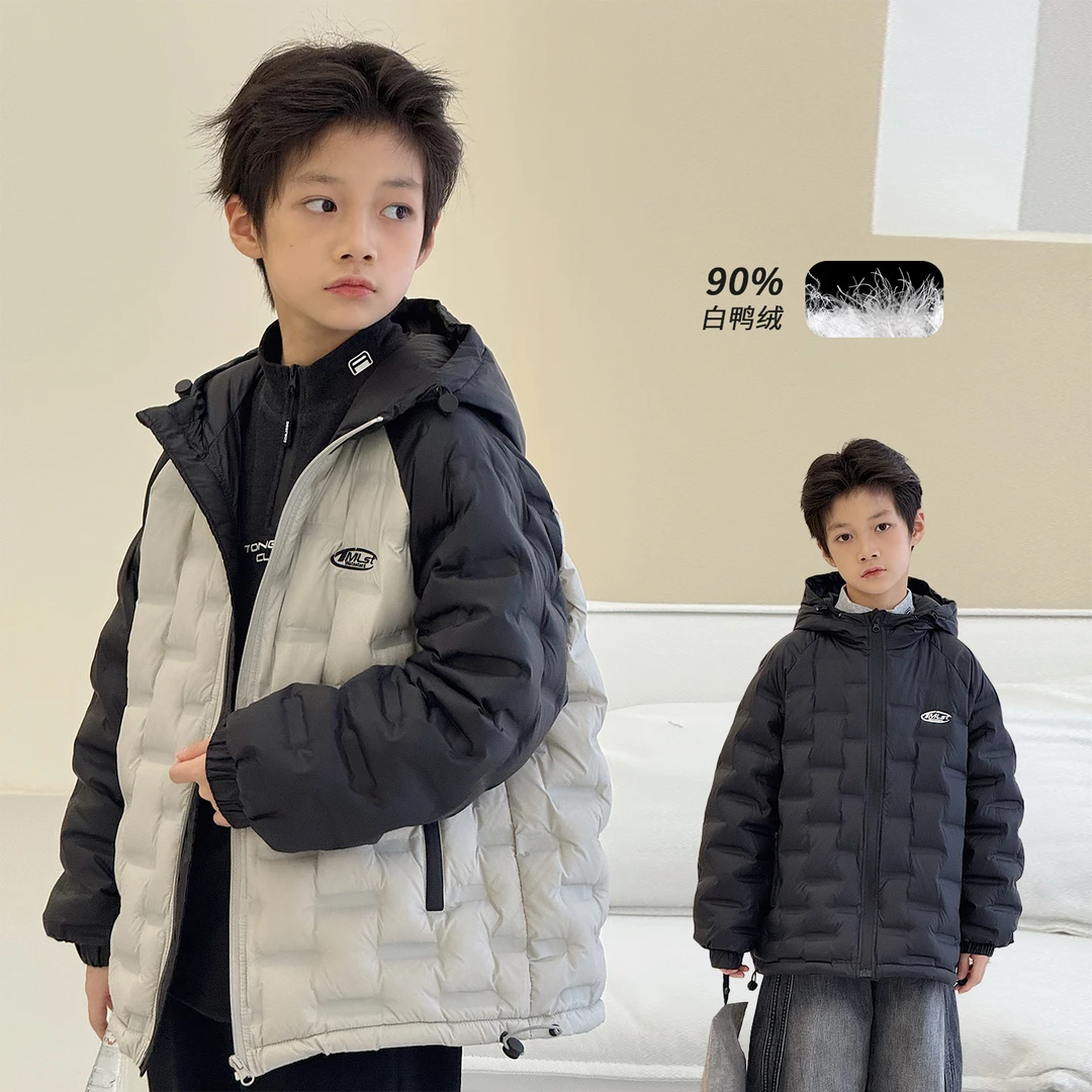 男童羽绒服2025冬装新款儿童轻薄款白鸭绒外套中大童上衣潮93941