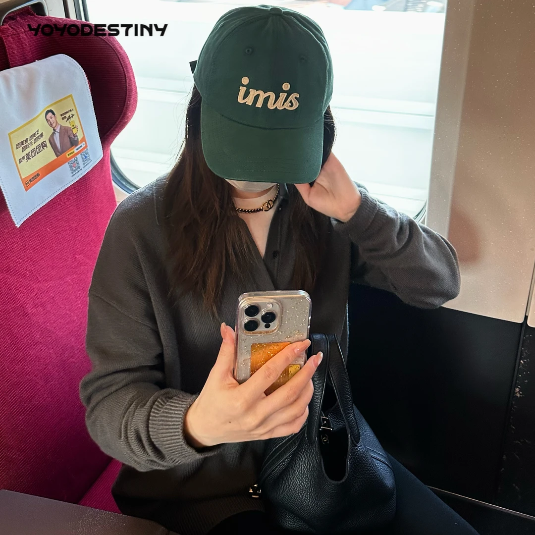 YOYO DESTINY韩代款~刺绣宽檐棒球帽帽子时尚休闲春夏鸭舌帽情侣