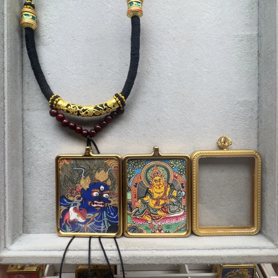 吊坠王****活铜双面黑老爷黄老爷绳子11号