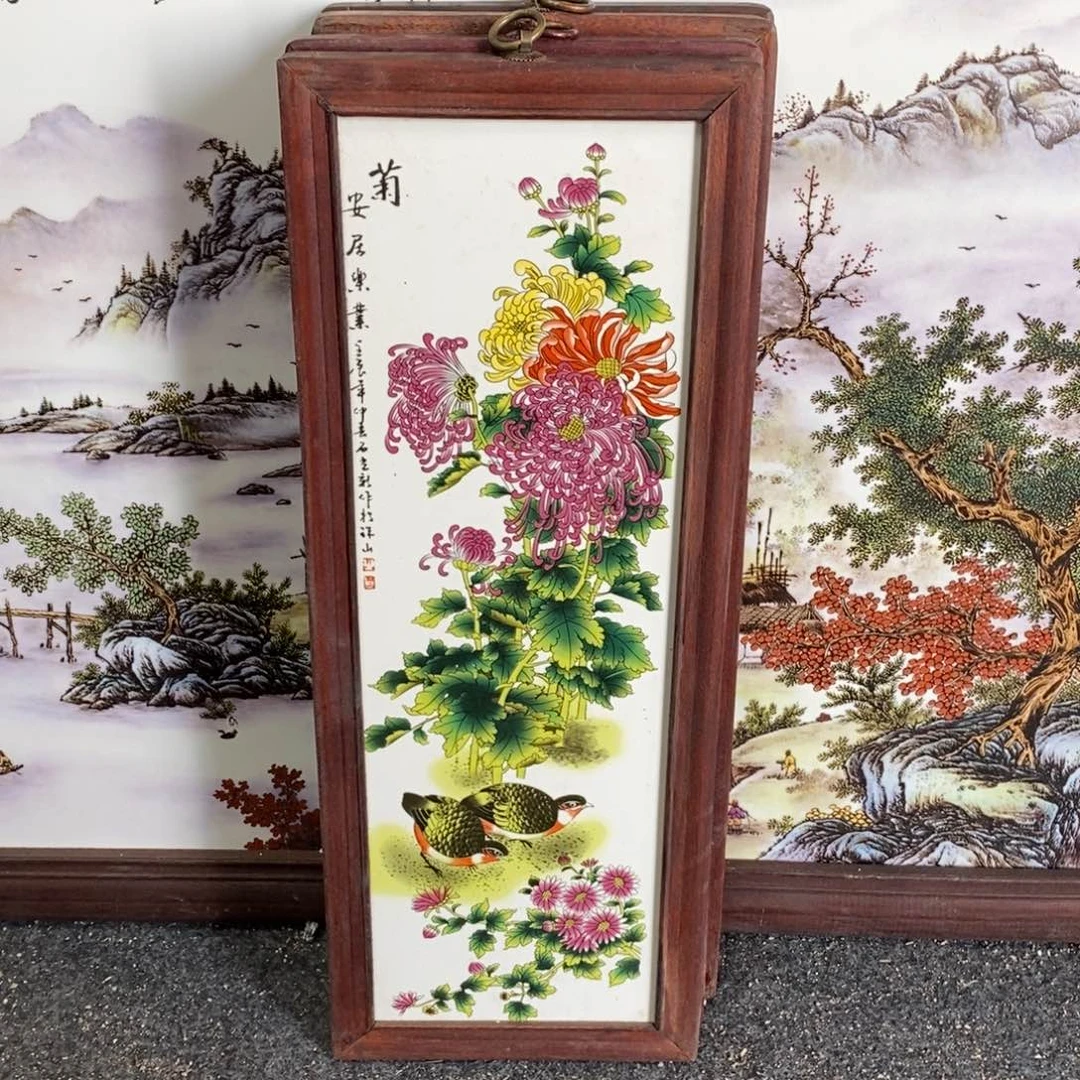 瓷片55*21 景德镇瓷板画柴窑烧制