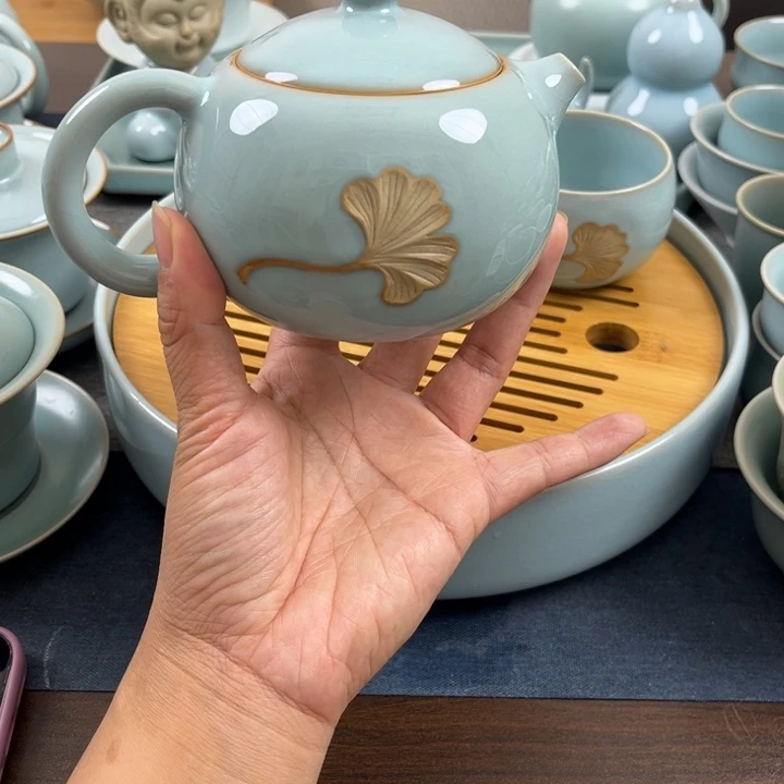 天青银杏叶西施壶一级全品咯