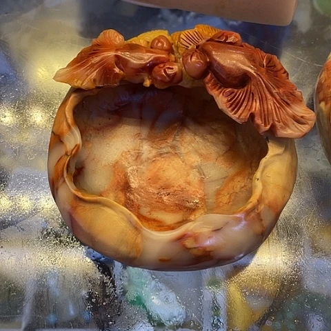 寿山石烟灰缸芙蓉石