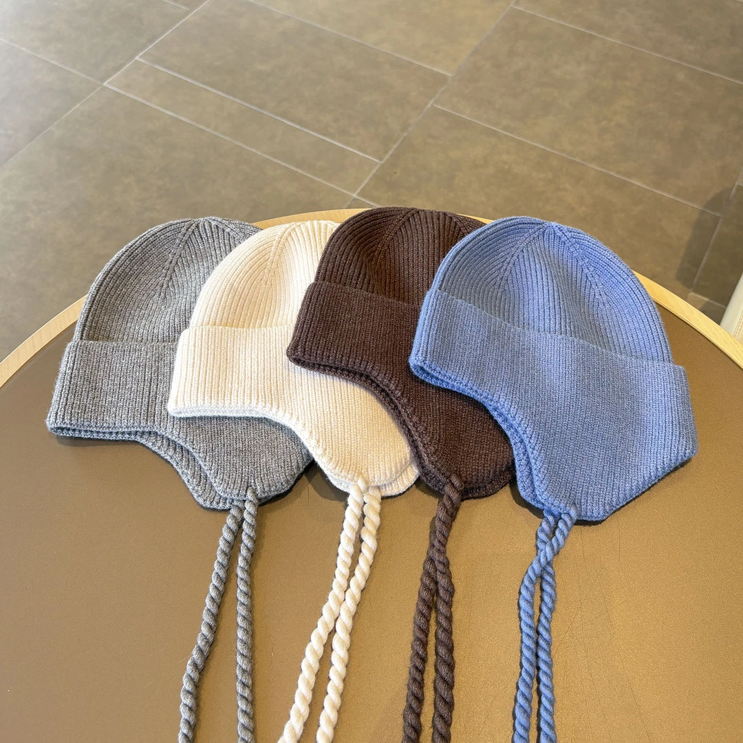 森系儿童帽子秋冬针织护耳帽宝宝休闲保暖防风套头帽男女童毛线帽