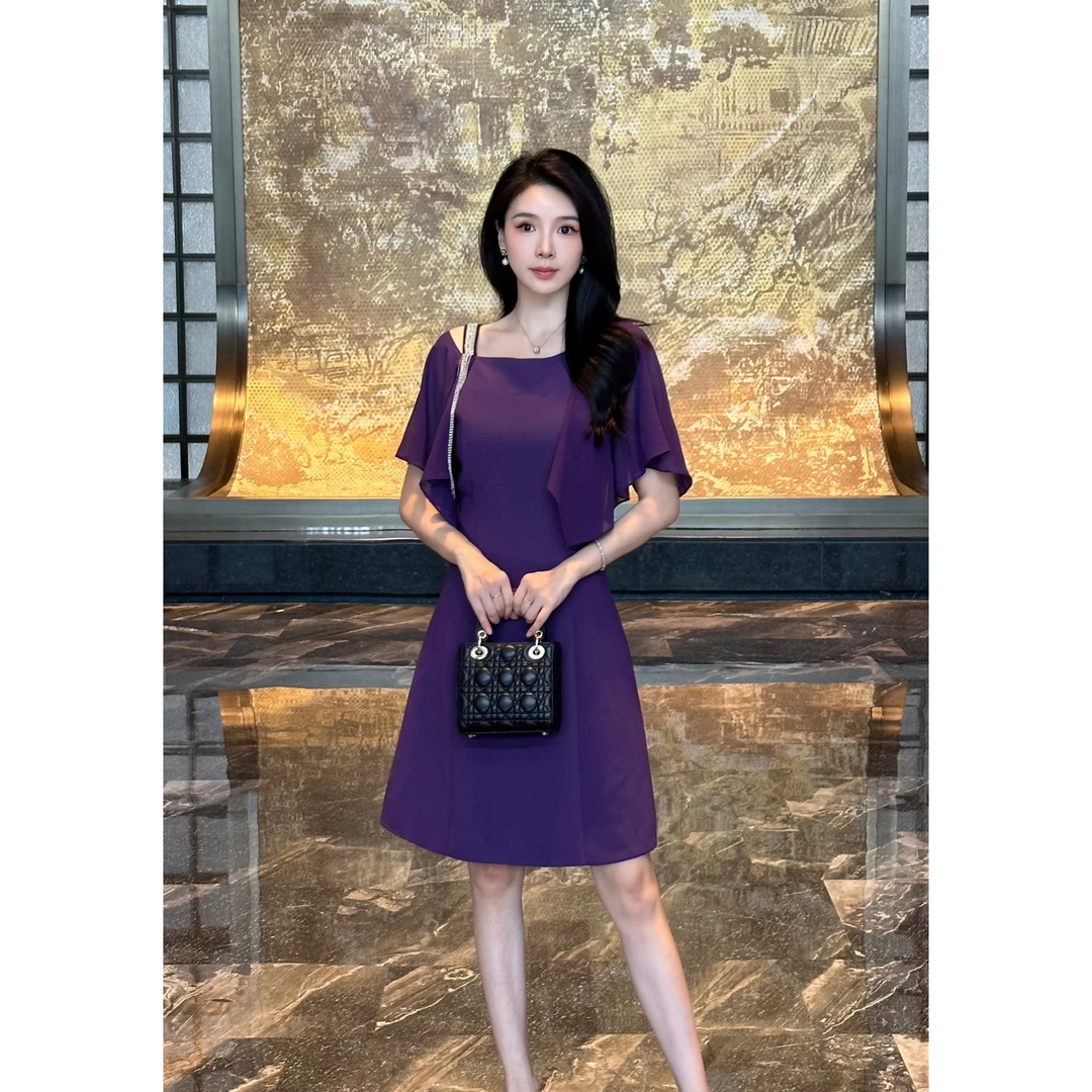 YUANBAO【栀赫 Brilliant】夏季法式高级优雅时尚设计感显瘦连衣裙