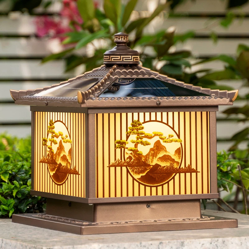 太阳能柱头灯户外防水庭院别墅围墙阳台栏杆柱子灯门垛太阳能柱灯