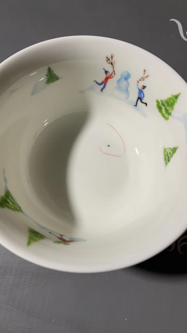 瓷小雪人瑕疵饭碗