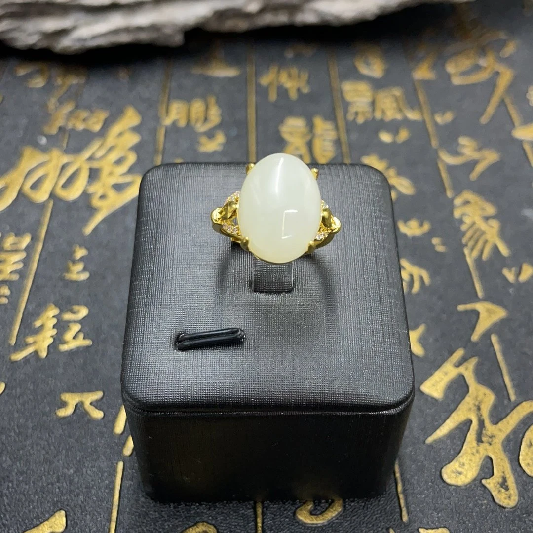BY0626FSYN标002 北玉精选 和田玉戒指