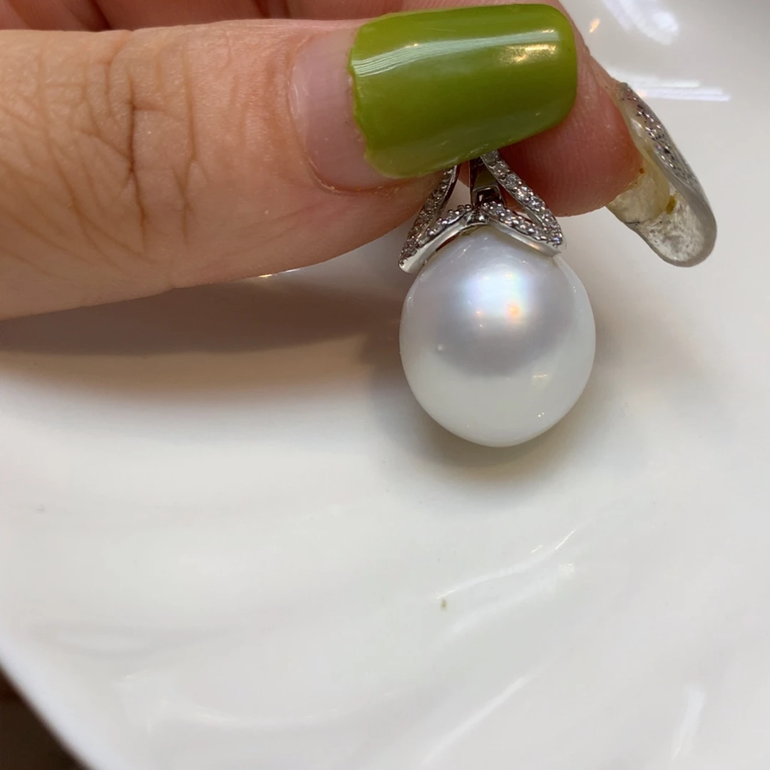 海水珍珠银S925镶嵌颈饰