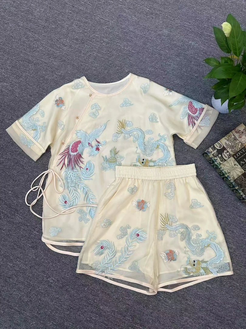 新中式 国风刺绣龙凤气质复古套装