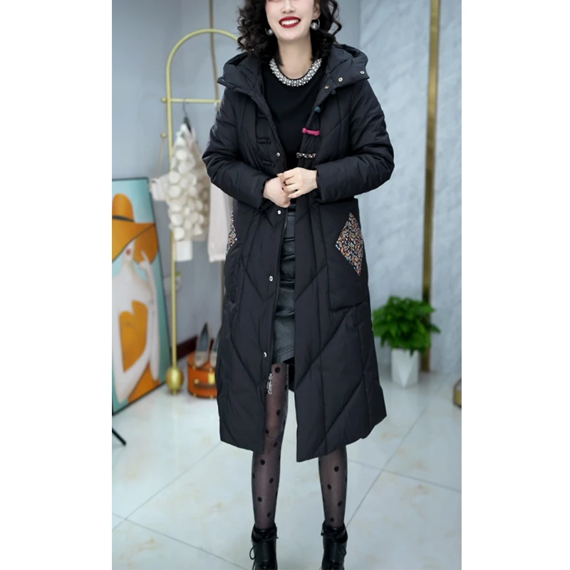 中长款过膝妈妈装棉衣棉服女装冬季新款气质显瘦保暖高档棉袄外套