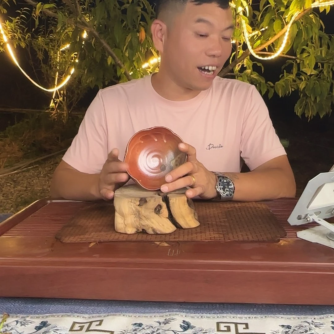 紫砂全手工花型园碗