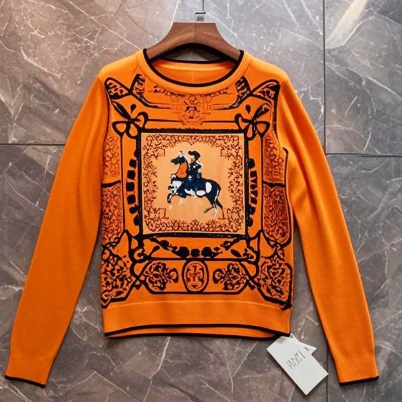 新2025春季时尚百搭桑蚕丝印花女士休闲长袖V领开衫-新11