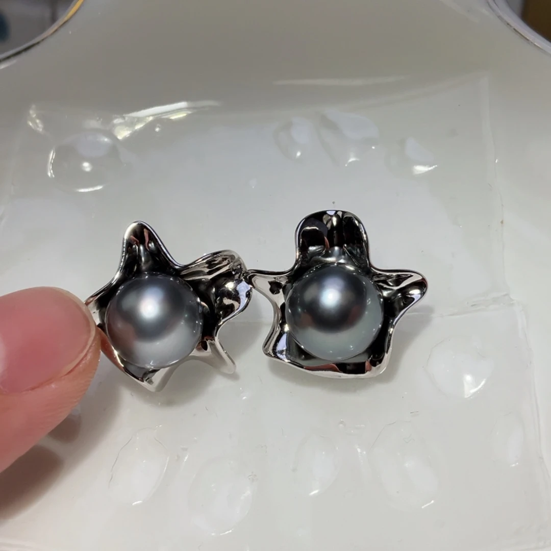 笨***笨淡水珍珠银S925镶嵌耳饰