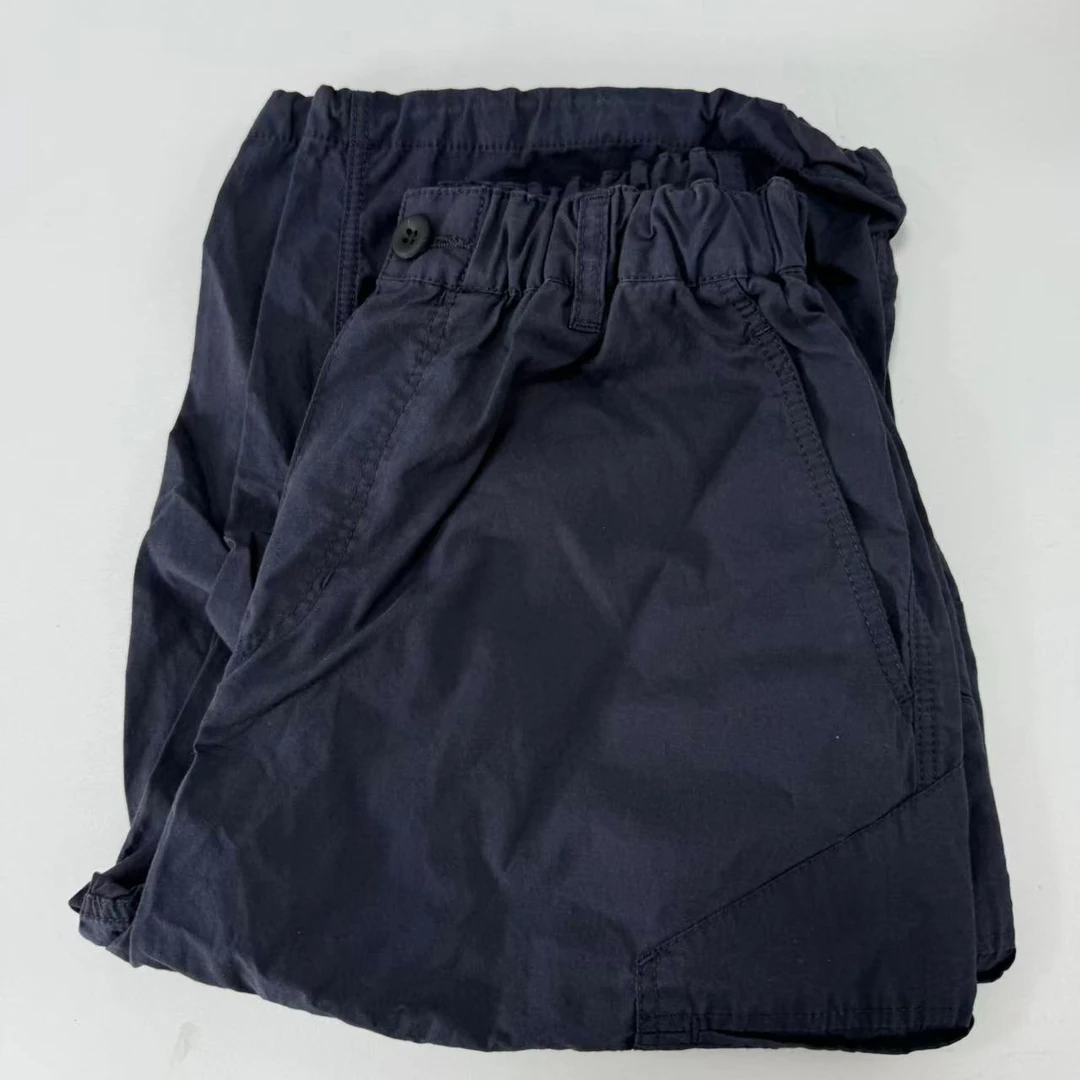 儿童25新休闲侧口袋藏青七分裤夏季