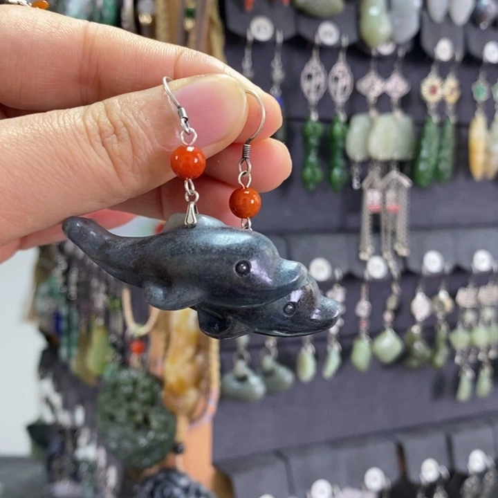 玛瑙/玉髓耳坠未镶嵌白****nX31