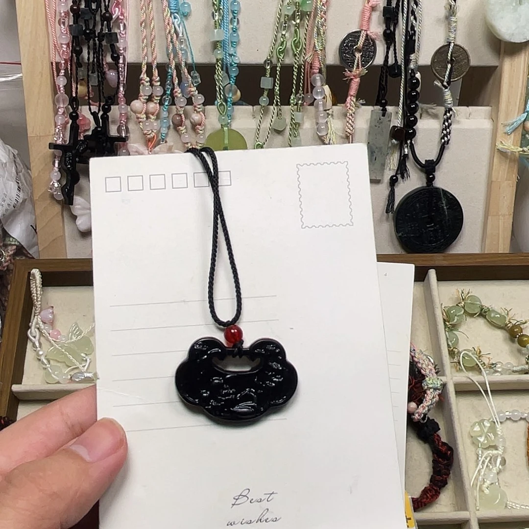 蛇纹石玉合金颈饰