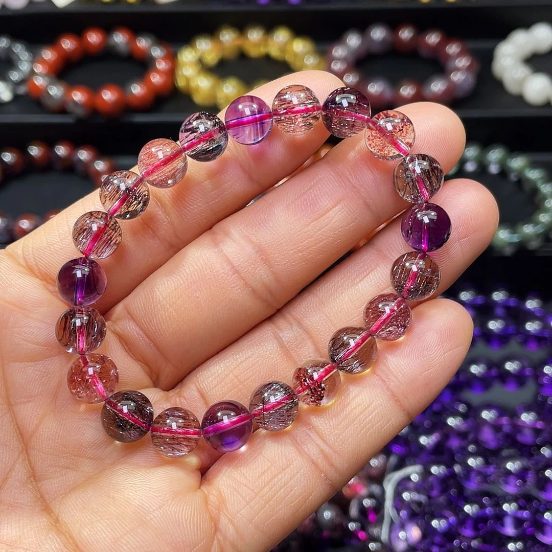 水晶未镶嵌手链超七