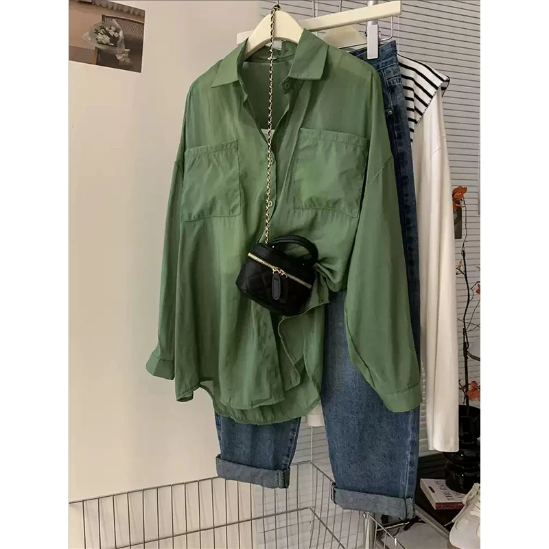胖mm夏季新款冰丝防晒衫女装宽松大码长袖雪纺衫薄款衬衣开衫外套
