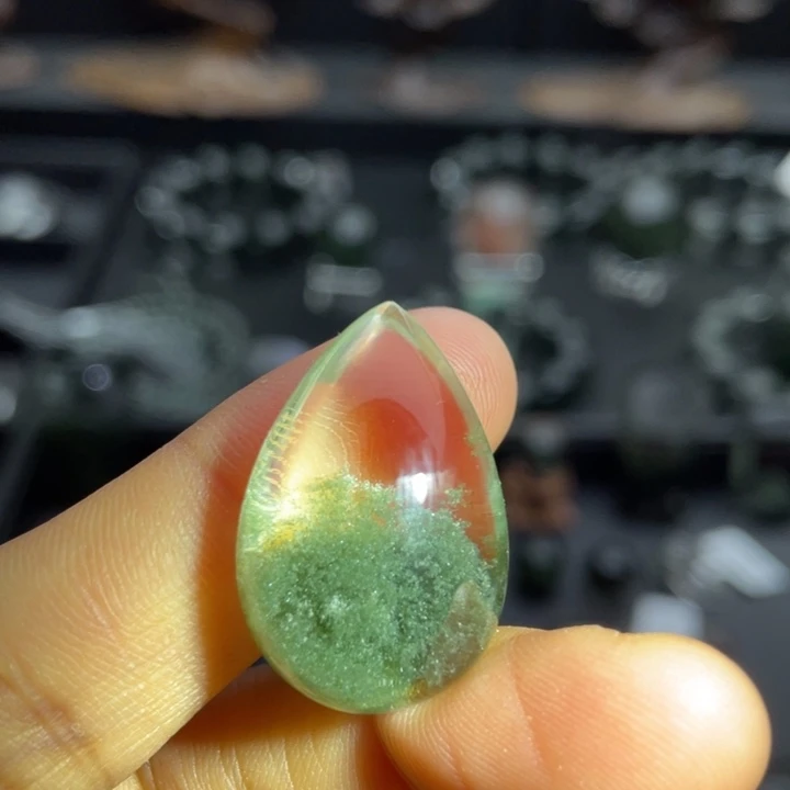 未镶嵌水晶颈饰绿幽灵水滴定制