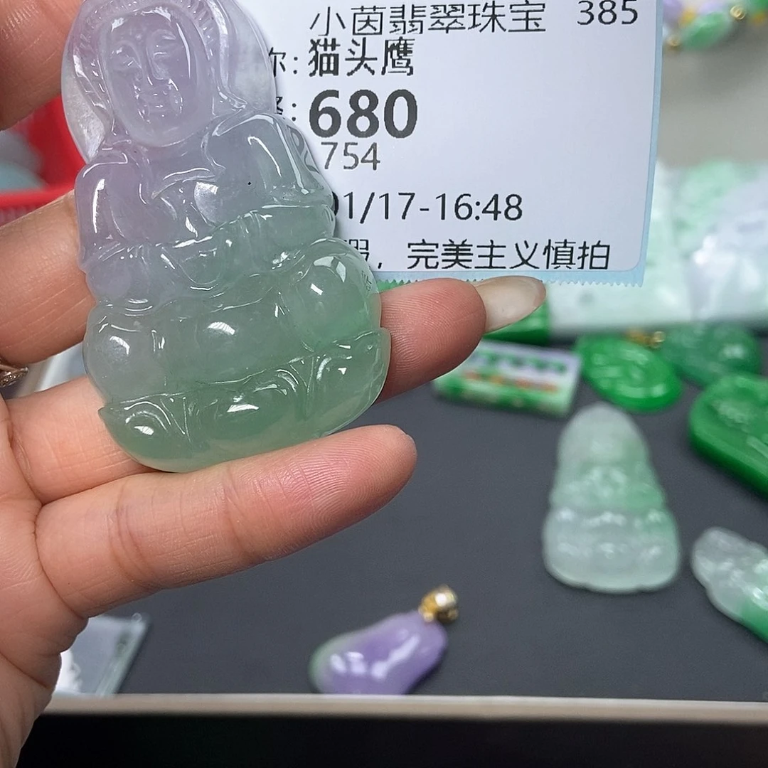 翡翠吊坠(赠链)未镶嵌猫*鹰