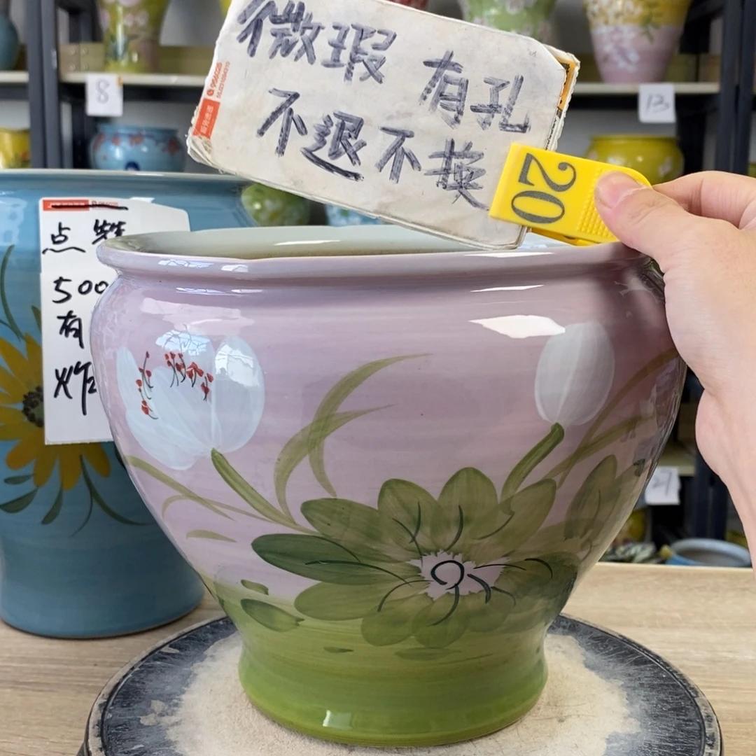 景德镇手工手绘陶瓷花盆