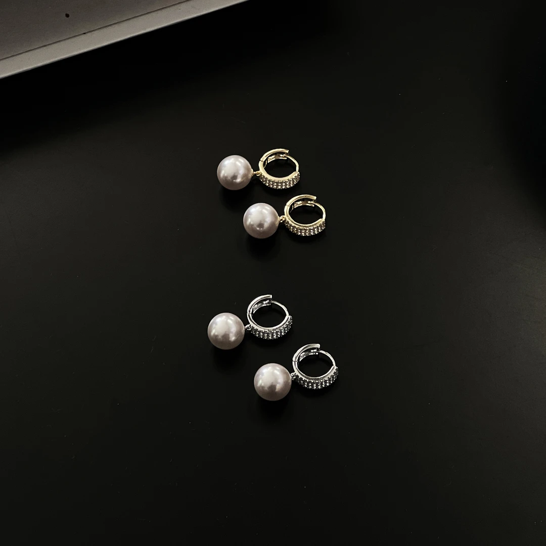 IMFLY 铜合金锆石耳饰 金小金自制女装 耳环DYR069时髦气质耳饰女