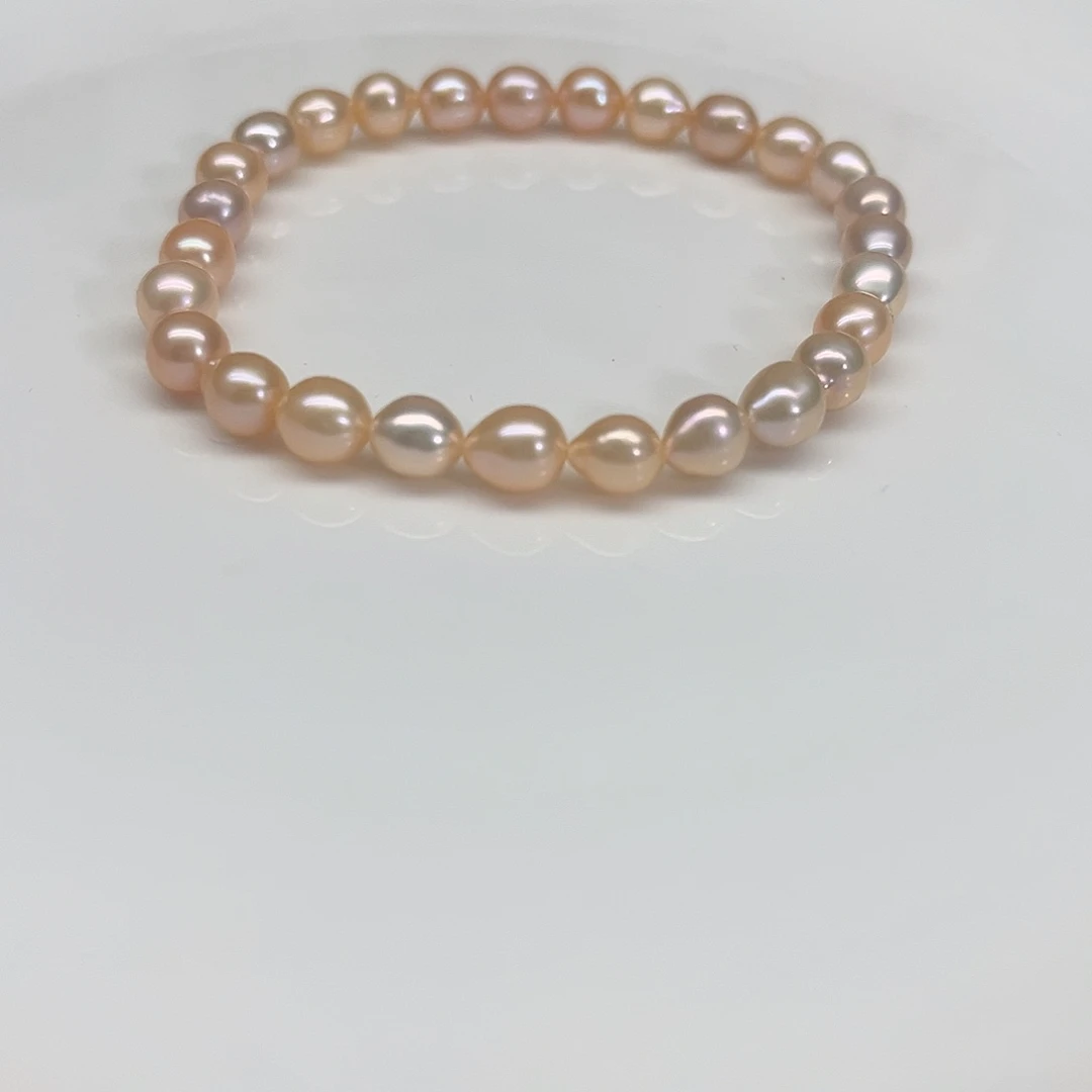 淡水珍珠手串银S925镶嵌5毫米