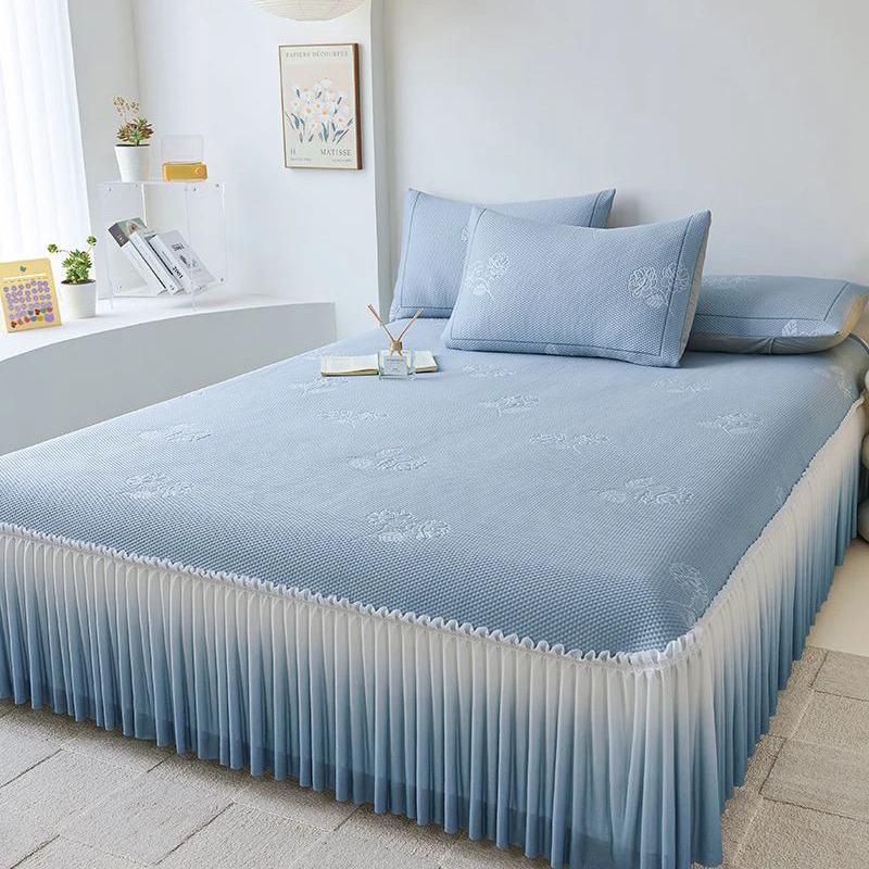 2025新款PE高分子复合软凉席豆豆席床裙款冰丝凉席可机洗空调软席