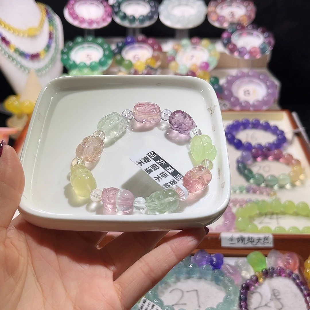未镶嵌手链萤石马卡龙貔貅