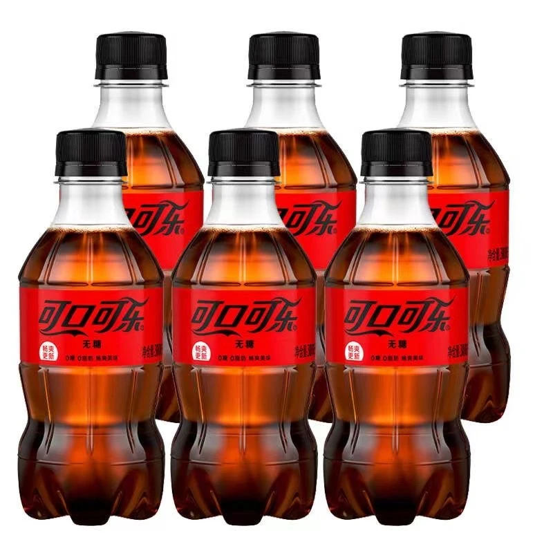 【直播福利】无糖可口可乐雪碧300ml6瓶迷你装碳酸饮料小可乐6瓶