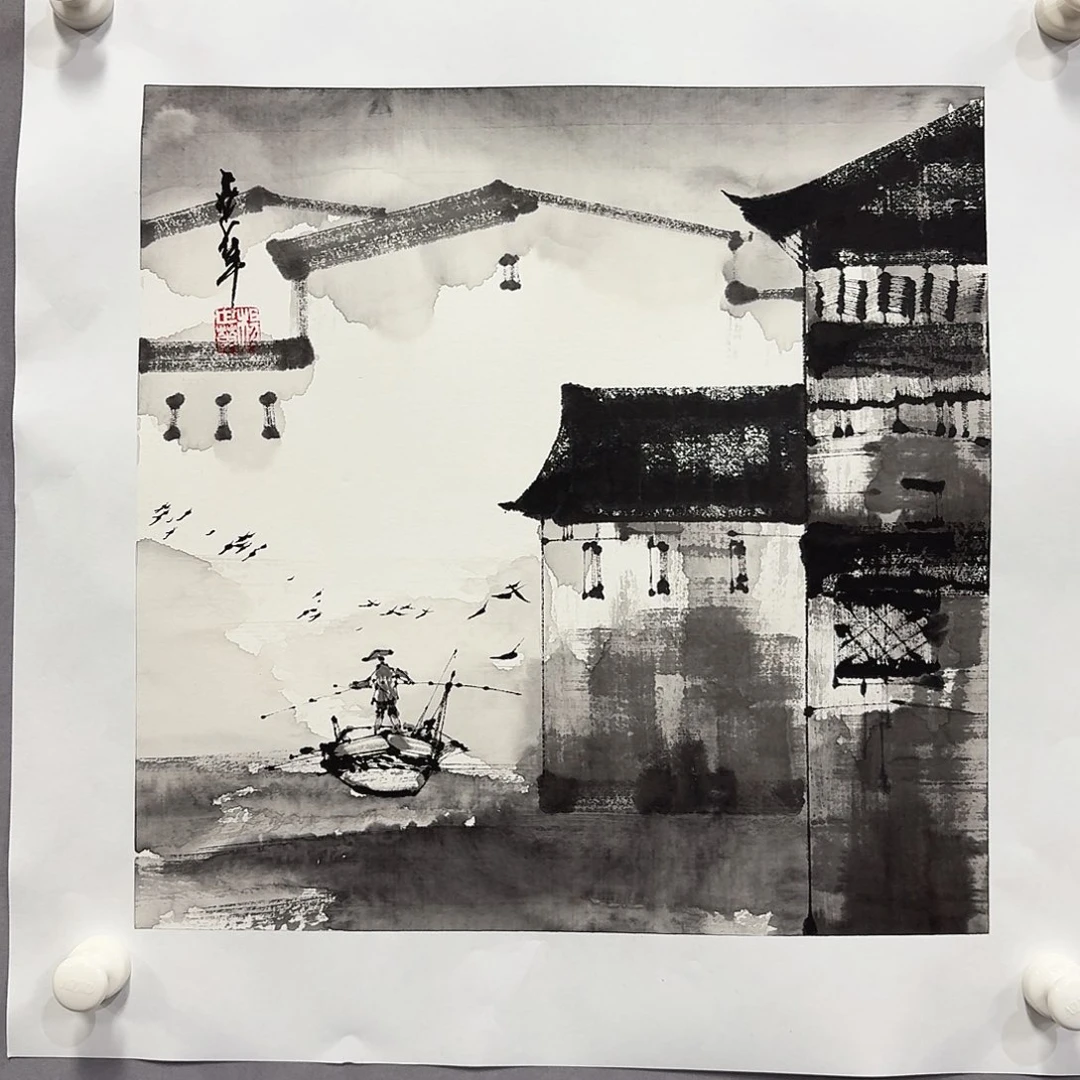 国画亲笔手绘放心去藏