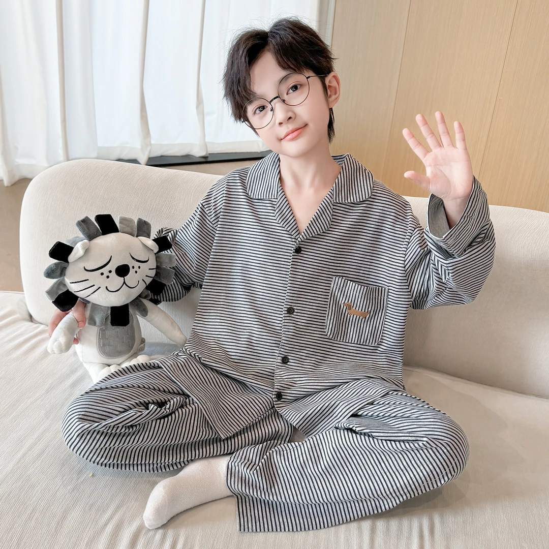 儿童睡衣男孩2025新款男童家居服春秋季10至15岁小孩青少年套装
