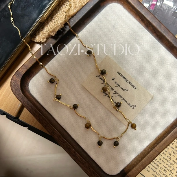 钛钢项链 简约百搭时尚款轻奢百搭项链美拉德串珠项链