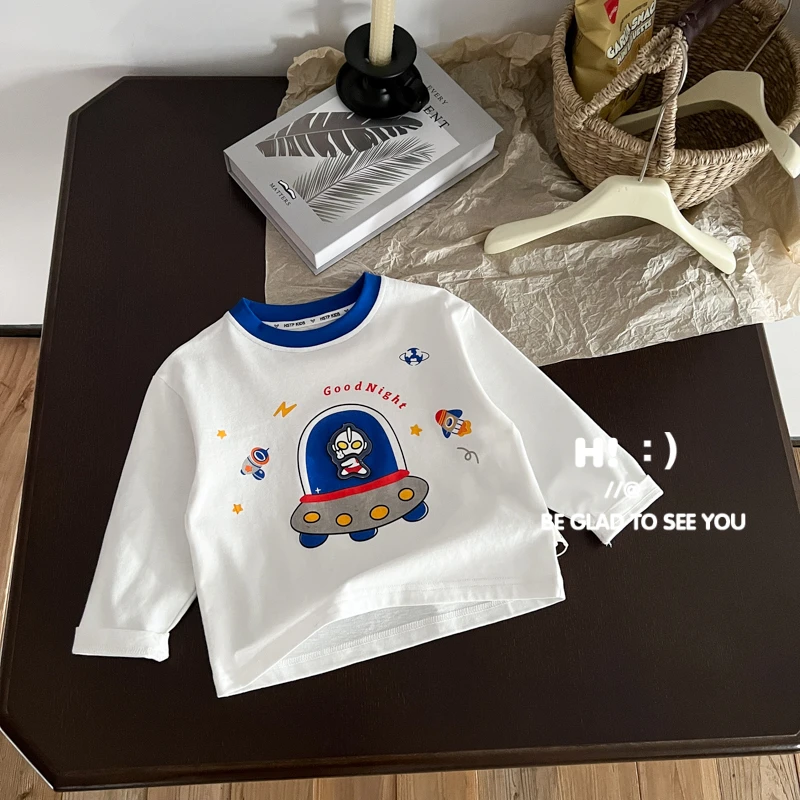 郝叔童品春季新款洋气时尚圆领长袖T恤2025韩版百搭潮流HQ5126