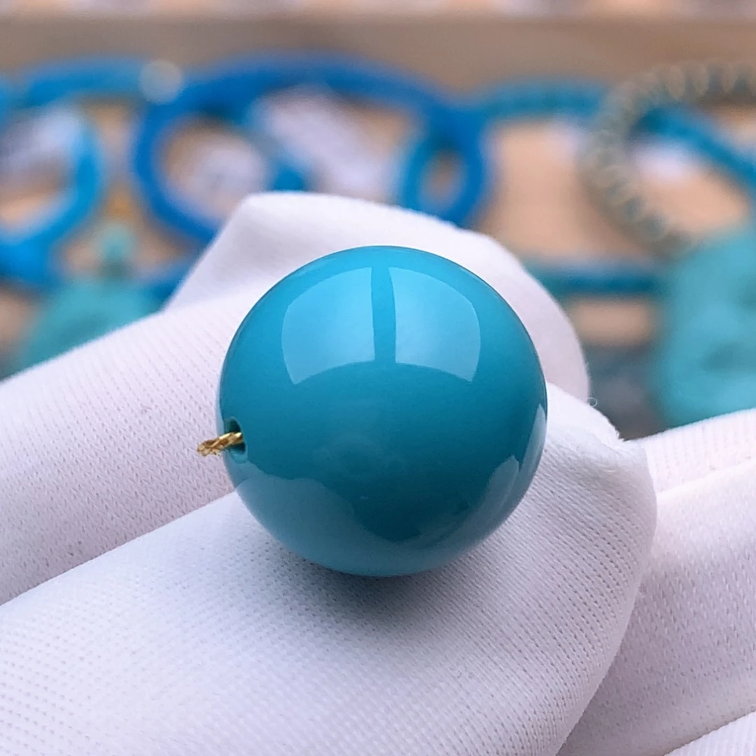 绿松石未镶嵌珠宝奇石13.2mm